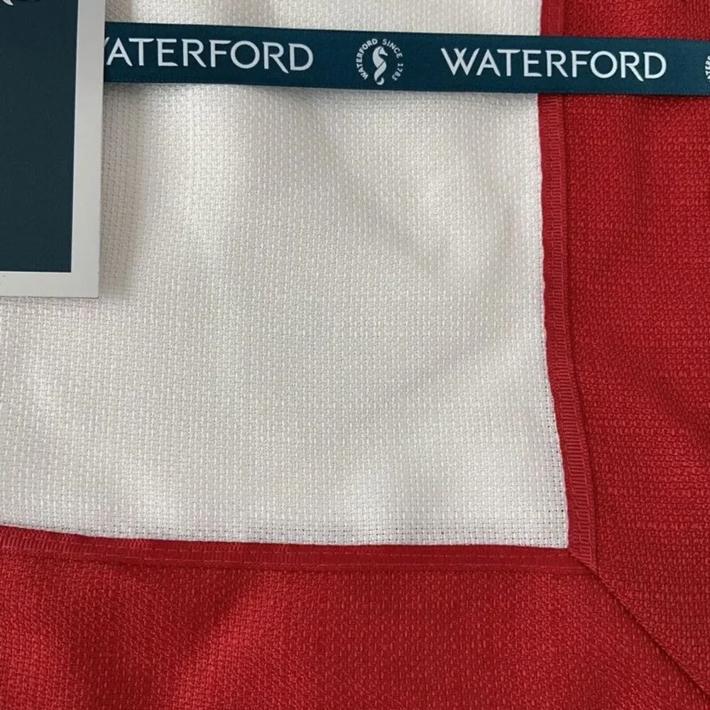 Waterford Luxury Clarissa Placemats Set of 4 Red White 13x19 Christmas Holiday